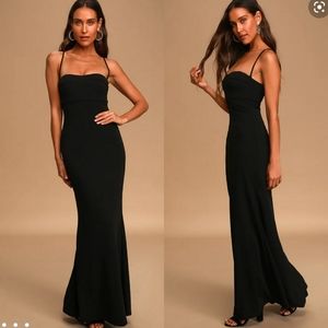 Lulu's| Best Of My Love Black Bustier Mermaid Maxi Dress NWT Size Small